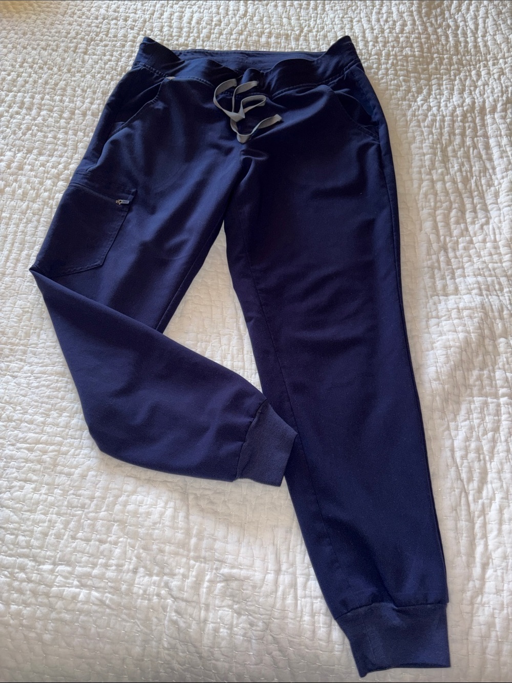 Figs Women’s Navy Blue Po# 1569 Drawstring Jogger Scrub Pants EUC